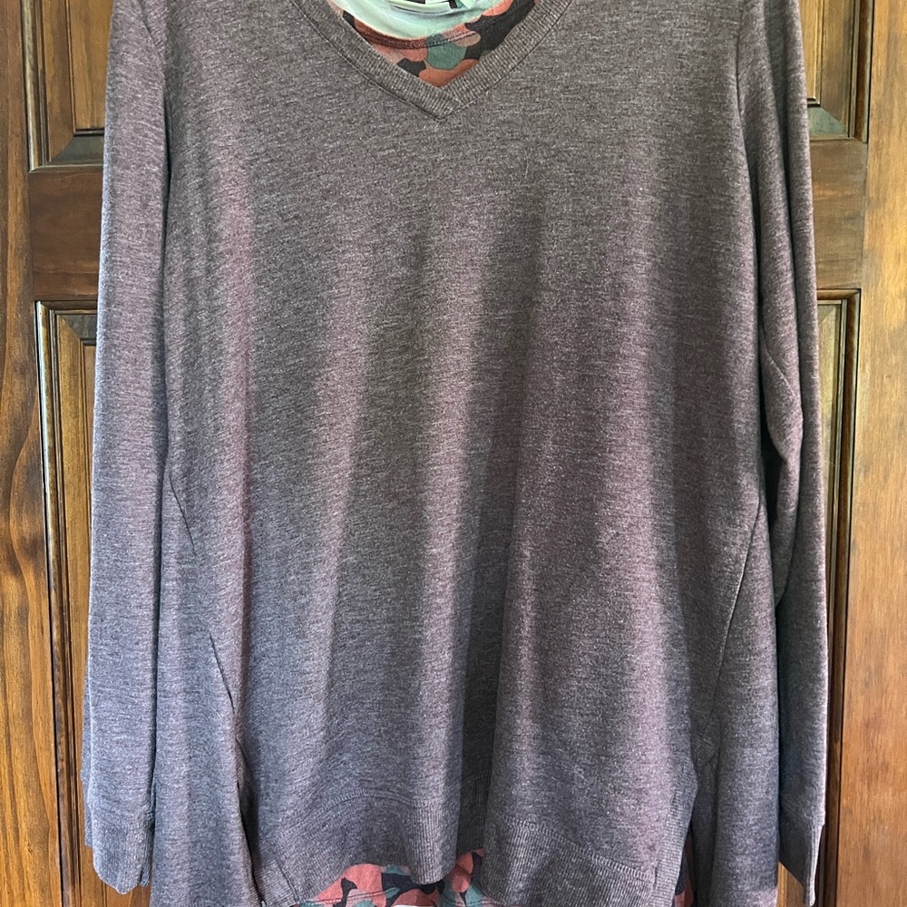 Women’s Heathered Plum Sweatshirt and tank top